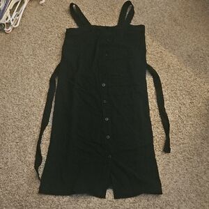 Everlane Black Midi Dress with Button Detail